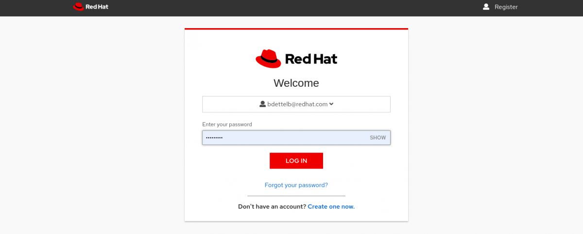 quay.io account settings