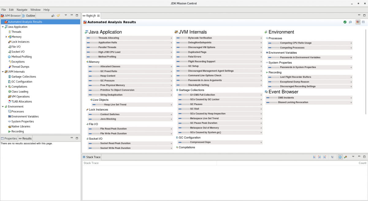 JMC analyzing JFR file