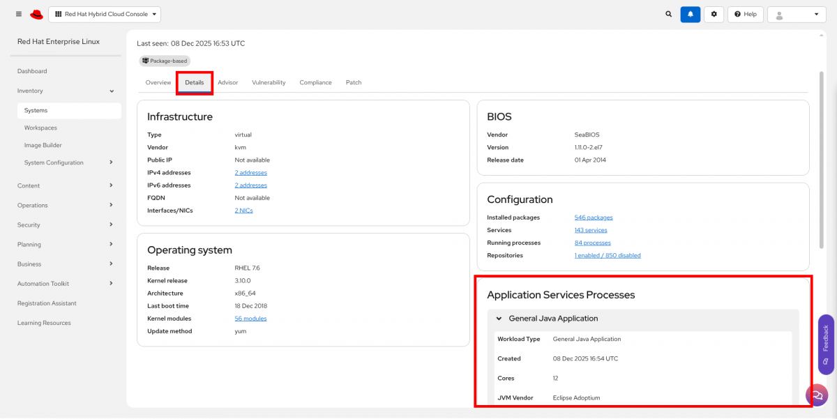 Application Services Processes for RHEL