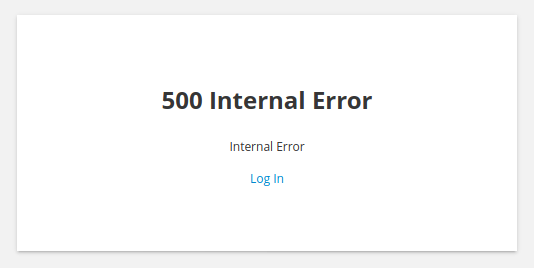 Error 500 in the browser after entering credentials