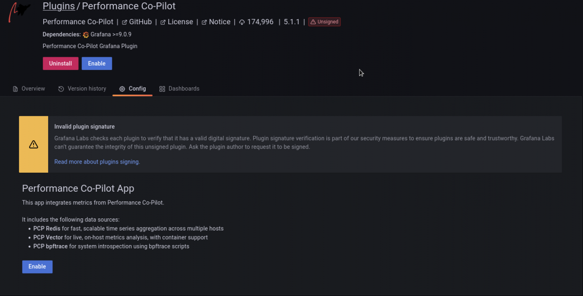 Performance Co-Pilot plugin in grafana