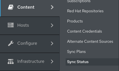 Content > Sync Status